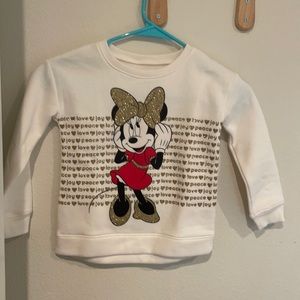 DISNEY Minnie mouse sweater gold glitter girls
